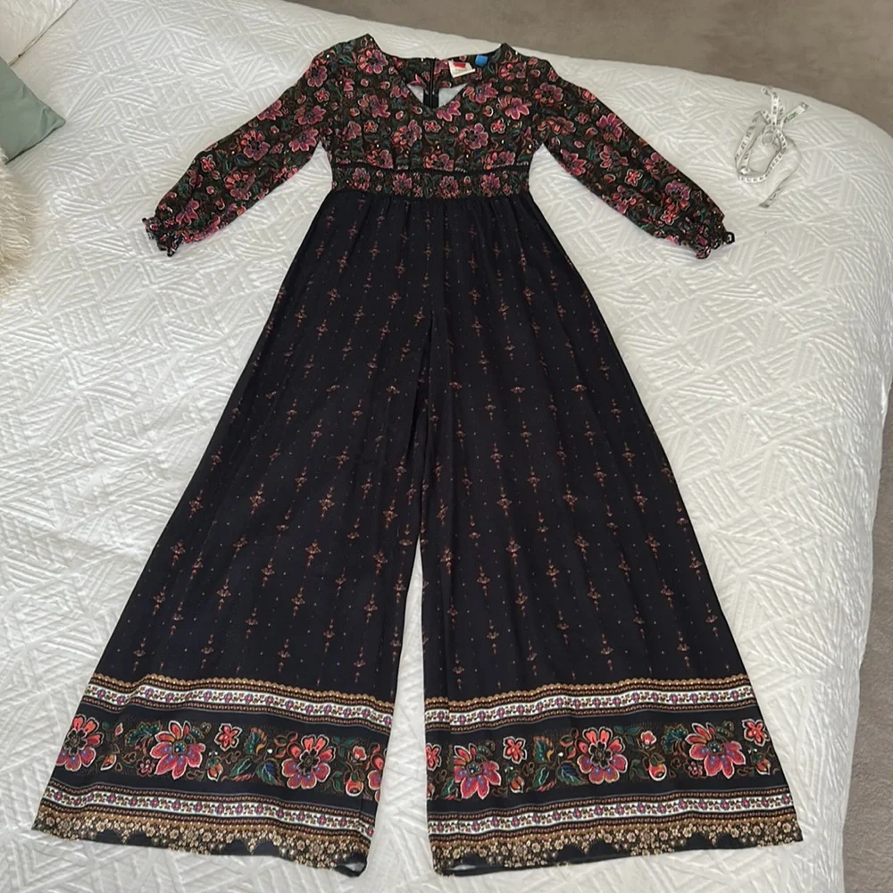Farm Rio for Anthropologie Giuliano Wide leg Jumpsuit S - Picture 4 of 12